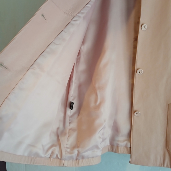 Women's Pink Leather Blazer Jacket Size XL - Picture 4 of 6